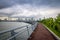 Jogging path wit skyline view in Cinta Costera - Panama City, Panama