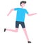 Jogging Person Vector Cartoon Character. Marathon