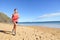 Jogging sports athlete runner woman on beach