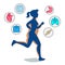 Jogging woman,running infographic elements, loss weight