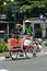 Jogjakarta, indonesia- march23, 2019:rickety rickshaw exploring every street corner in Malioboro Yogyakarta