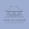 joglo house on stilts line art logo vector symbol illustration design