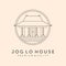 Joglo javanese traditional house line art logo vector symbol illustration design