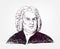 Johann Christian Bach vector sketch portrait famous