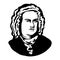 Johann Sebastian Bach.Vector portrait of Mark Twain
