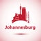 Johannesburg South Africa city skyline silhouette.