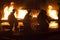 JOHANNESBURG, SOUTH AFRICA - MAY, 2018 Firefighters kneeling during a firefighting training exercise