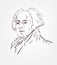 John Adams usa president vector sketch portrait