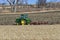 John Deere 8420T track drive tractor pulling a White 445 disk chisel plow