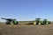 John Deere tractors in sugar beet field
