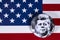 John F Kennedy and the USA Flag