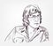 John Lennon vector sketch portrait isolated