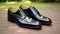 John Willie Leather Derby Shoe Peppers 2 - Dark Black And Emerald