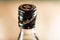 Johnnie Walker Black Label bottle cork on whiskey bottle close-up