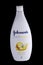 Johnsons body wash isolated on dark background.