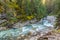 Johnston canyon river at the alberta national park canada