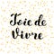 Joie de vivre. Joy of life in French. Lettering.