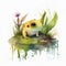 Join adventure as we dive into world of microscopic creatures living in ponds and streams. cute children creature, AI