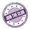 JOIN THE CLUB text written on purple indigo grungy round stamp