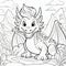 Join Dragon\\\'s Fire: 3D Coloring Fun with a Fiery Baby Dragon in Black & White