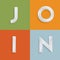 `JOIN` four-letter-word for websites, illustration, vector