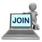 Join On Laptop Shows Enlist Membership