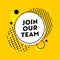 Join Our Team Banner for Job Hiring Agency with Abstract Pattern on Yellow Background. Headhunting, Business, Marketing