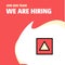 Join Our Team. Busienss Company Traingle shape We Are Hiring Poster Callout Design. Vector background