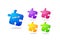 Join puzzle icon set