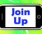 Join Up On Phone Shows Joining Membership Register