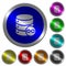 Joined database tables luminous coin-like round color buttons