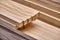 Joinery. Wooden edge-glued panels. Wooden furniture manufacturing process. Furniture manufacture. Close-up