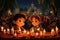 Joint candlelight vigil where Israeli and Palestinian children light candles AI Generated