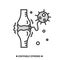 Joint pain icon. Covid, arthritis and high fever symptom simple vector illustration