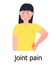 Joint pain icon vector. Osteoporosis world day concept, osteoarthritis anatomical illustration. Spine problem, back painful