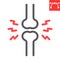 Joint pain line icon, osteoporosis and arthritis, bone pain vector icon, vector graphics, editable stroke outline sign