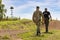 Joint patrol on the Ukrainian-Polish border. T-shirt inscription - Border Guard