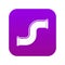Joint pipe in form S letter icon digital purple