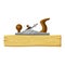 Jointer and wood plank. Illustration for forestry and lumber industry