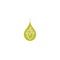 Jojoba nut with oil drop icon. beauty and cosmetics oil. Cosmetic ingredient