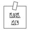 Joke inscription kick me icon, outline style