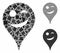 Joke smiley map marker Mosaic Icon of Ragged Items