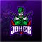 Joker esport mascot logo design