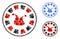 Joker Roulette Composition Icon of Round Dots