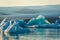 Jokulsarlon glacier lagoon with icebergs