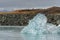 Jokulsarlon Glacier Lagoon in Iceland. Bright Iceberg in Water.