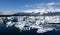 Jokulsarlon Ice Lagoon panoramic scenery, Iceland