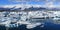 Jokulsarlon Ice Lagoon panoramic scenery, Iceland