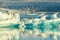 Jokulsarlon lagoon with blue sky floating iceberg