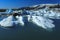 Jokulsarlon is a large glacial lake in Iceland